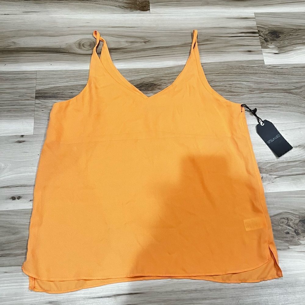 NEW Stella Luce Orange Spaghetti Strap Tank Top Women’s Large